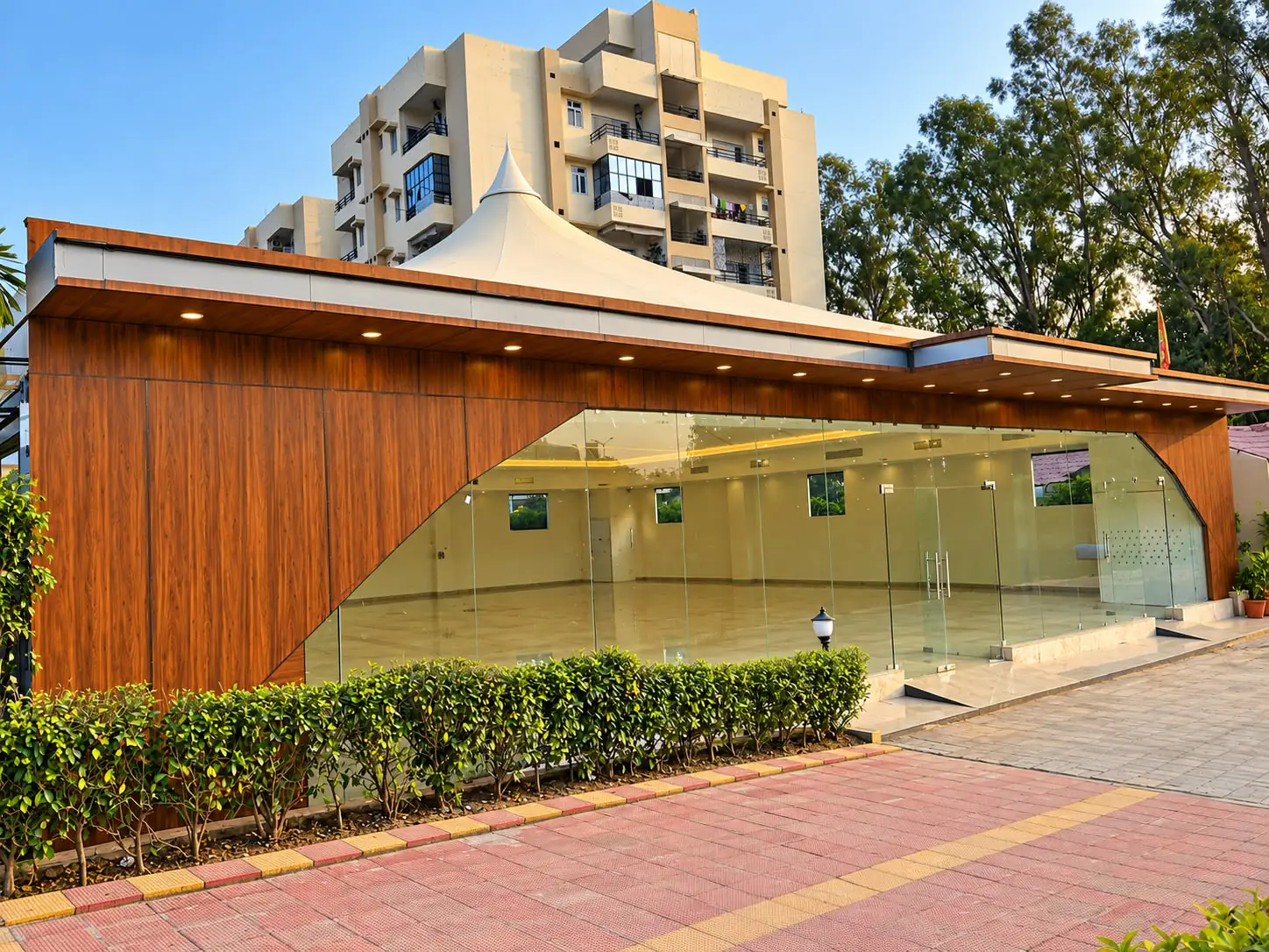 5000 Sq Ft Iconic Conical Tensile Structure in Lucknow Designed & Built by OPT PEBS