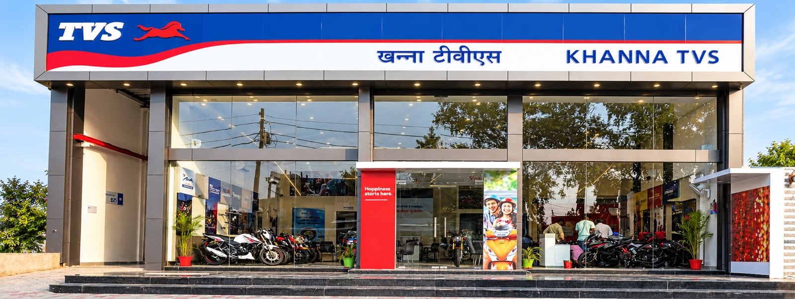 Khanna TVS Showroom Bahraich Designed & Built by OPT PEBS