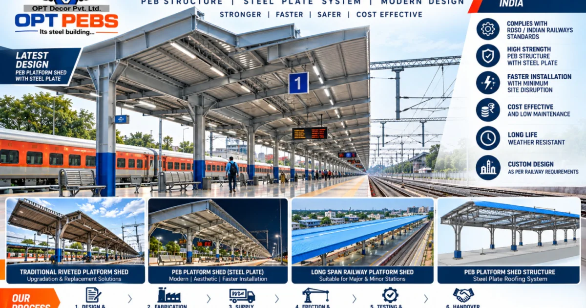 Modern Railway Platform Shed in India